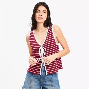 LOFT Striped Tie Vest Top
